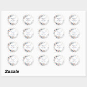 Sticker Rond Sous le Baby shower d'aquarelle de mer (Feuille)