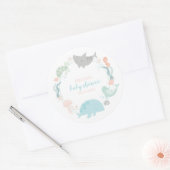 Sticker Rond Sous Le Baby shower Marin (Enveloppe)