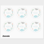 Sticker Rond Sous Le Baby shower Marin (Feuille)