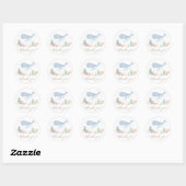 Sticker Rond Sous le Baby shower marin (Feuille)