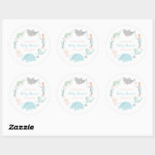 Sticker Rond Sous Le Baby shower Marin (Feuille)