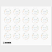 Sticker Rond Sous le Baby shower marin, le Merci privilégie (Feuille)
