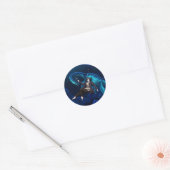 Sticker Rond Sous l'eau avec Plesiosaurus (Enveloppe)