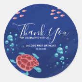 Sticker Rond Sous les créatures de la mer (Devant)