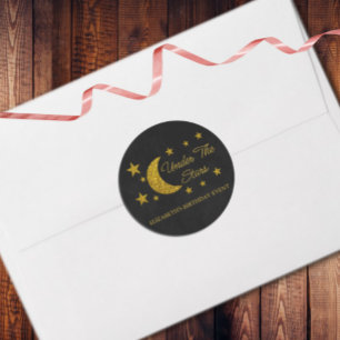 Sticker Rond Sous les étoiles Anniversaire