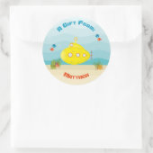 Sticker Rond Sous-marin jaune profond (Sac)