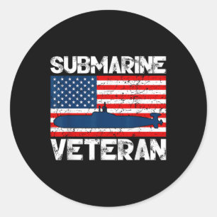Sticker Rond Sous-marin Soldat sous-marin