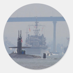 Sticker Rond Sous-marins Sous-marins Navires nucléaires Marine