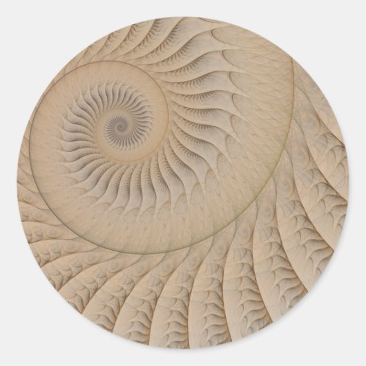 Sticker Rond Sous-remorque Tan Spiral Abstrait (Devant)