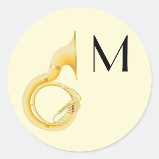 Sticker Rond Sousaphone Marching Band Musique Enseignant Musici (Devant)