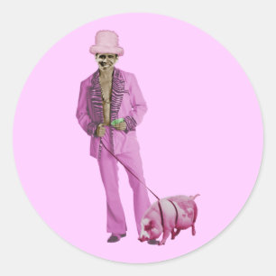 Sticker Rond Souteneur Obama et le porc
