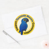 Sticker Rond Soutenez Hyacinth Macaw Conservation (Enveloppe)