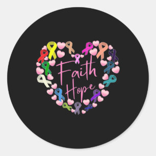 Sticker Rond Soutenez la force contre le cancer Journée mondial