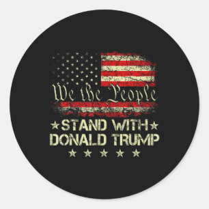 Sticker Rond Soutenez L'Amérique Avec Donald Trump 2024