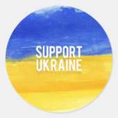 Sticker Rond Soutenez l'Autocollant rond Ukraine (Devant)
