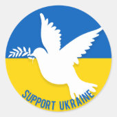 Sticker Rond Soutenez l'Autocollant rond Ukraine (Devant)