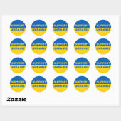 Sticker Rond Soutenez le drapeau ukrainien (Feuille)
