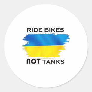 Sticker Rond Soutenez les Ukrainiens Chemises Drapeau Ukraine A