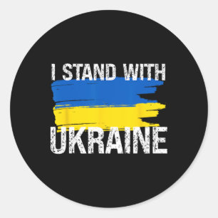 Sticker Rond Soutenez l'Ukraine Drapeau de l'Ukraine pour l'amo