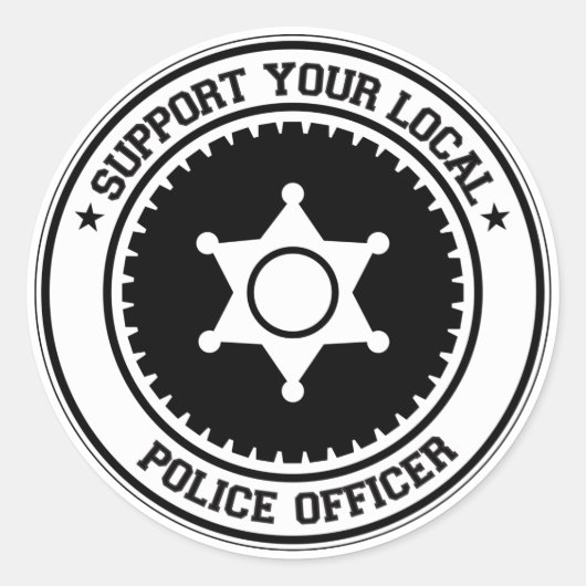 Sticker Rond Soutenez votre agent de police local (Devant)