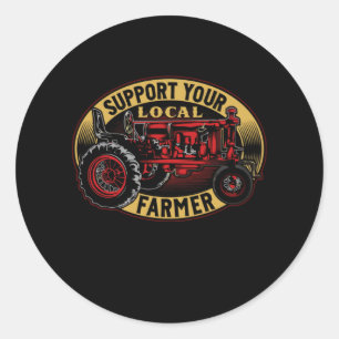 Sticker Rond Soutenez votre agriculteur local