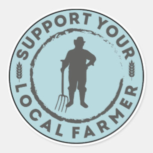 Sticker Rond Soutenez votre agriculteur local