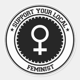 Sticker Rond Soutenez votre féministe locale