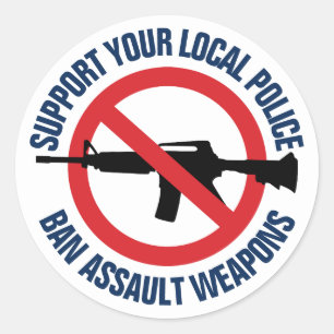 Sticker Rond Soutenez votre police locale - Interdire les armes