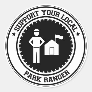 Sticker Rond Soutenez votre Ranger de parc local
