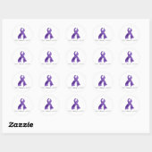 Sticker Rond Soutenir la sensibilisation à la maladie d'Alzheim (Feuille)