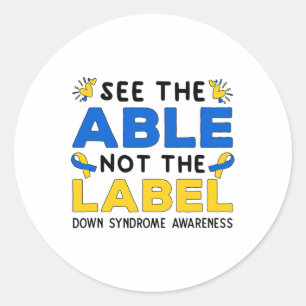 Sticker Rond Soutenir La Sensibilisation Au Syndrome Voir Able