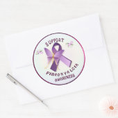 Sticker Rond Soutenir la sensibilisation aux fibromyalgis (Enveloppe)