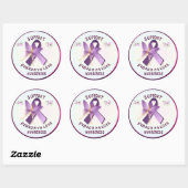 Sticker Rond Soutenir la sensibilisation aux fibromyalgis (Feuille)