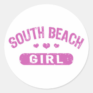Sticker Rond South Beach Girl