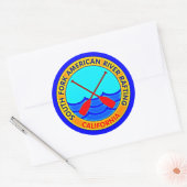 Sticker Rond South Fork American River Rafting Californie (Enveloppe)