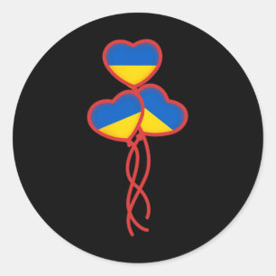 Sticker Rond Soutien à l'Ukraine Drapeau de l'Ukraine Liberté S