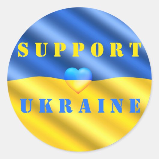 Sticker Rond Soutien à l'Ukraine Liberté - Paix - Drapeau de l' (Devant)