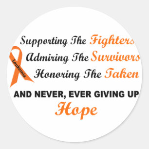 Sticker Rond Soutien Admirer Honorer 1 LEUKEMIA