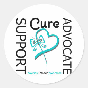 Sticker Rond Soutien au cancer de l'ovaire Avocat Cure