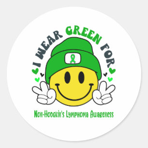 Sticker Rond Soutien au ruban de sensibilisation au lymphome de