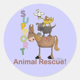 Sticker Rond Soutien au sauvetage animal