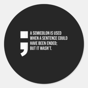 Sticker Rond Soutien au Semicolon de sensibilisation à la santé