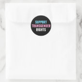 Sticker Rond Soutien aux droits transgenres (Sac)