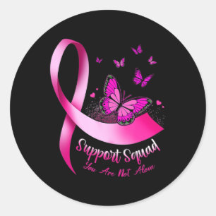 Sticker Rond Soutien aux papillons de femme Escadron Cancer du 