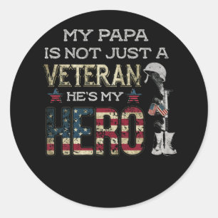 Sticker Rond Soutien aux vétérans de la famille militaire Mon