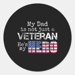 Sticker Rond Soutien aux vétérans de la famille militaire Mon p