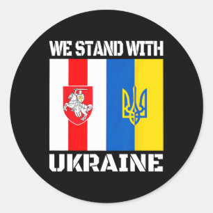 Sticker Rond Soutien biélorusse aux Ukrainiens Nous sommes avec
