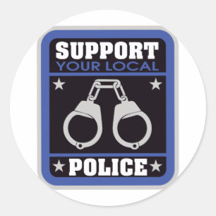 Sticker Rond Soutien de la police locale