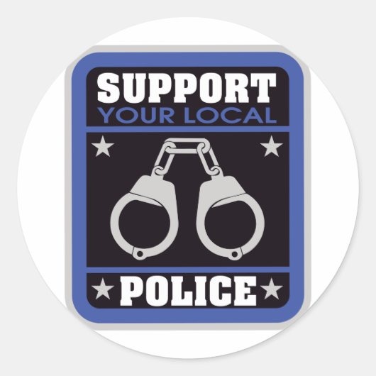 Sticker Rond Soutien de la police locale (Devant)