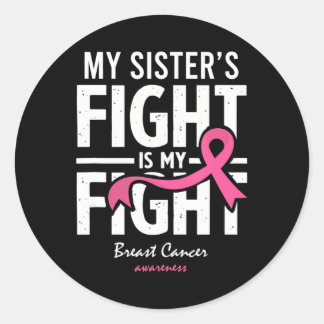 Sticker Rond Soutien de la survivante du cancer du sein rose